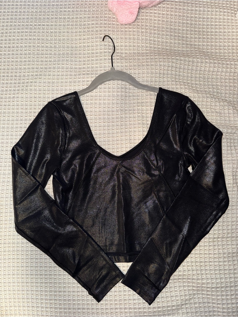 Lululemon Align Black Long Sleeve Shimmer Top - Picture 3 of 4